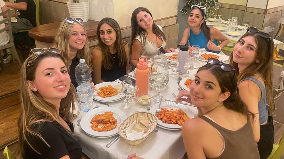 Group shot, girls at dinner